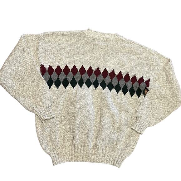 Vintage CJ Cotton Heathered Gray Crewneck Sweater Mens Large Made in the USA - Picture 2 of 6